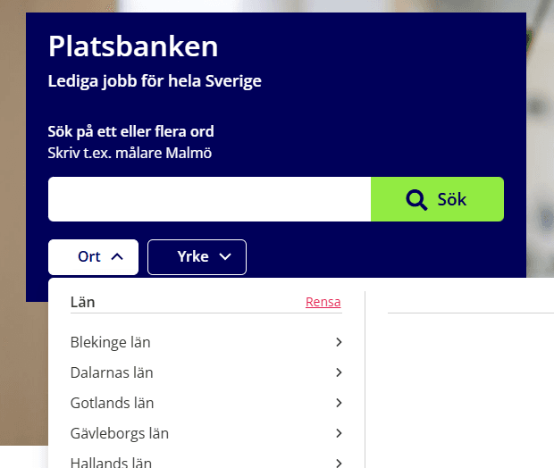 Ort - arbetsförmedlingen