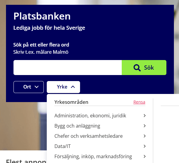 Yrke - arbetsförmedlingen