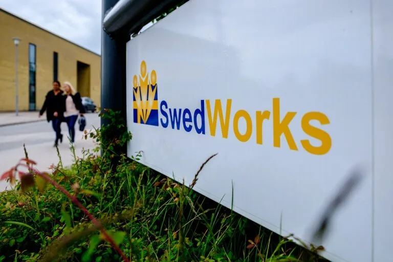 Swedworks office sign