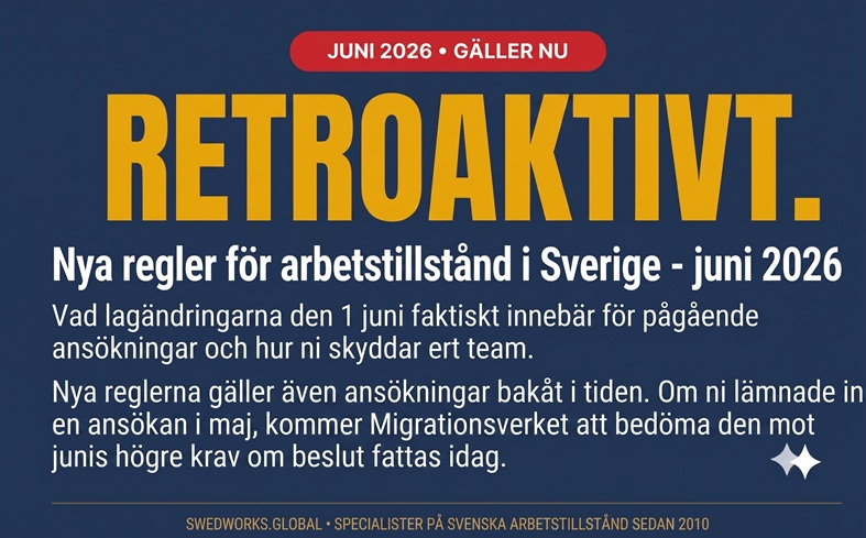 Nya regler för arbetstillstånd 2026 – Uppdaterad 16 Juni 2026 – Komplett guide